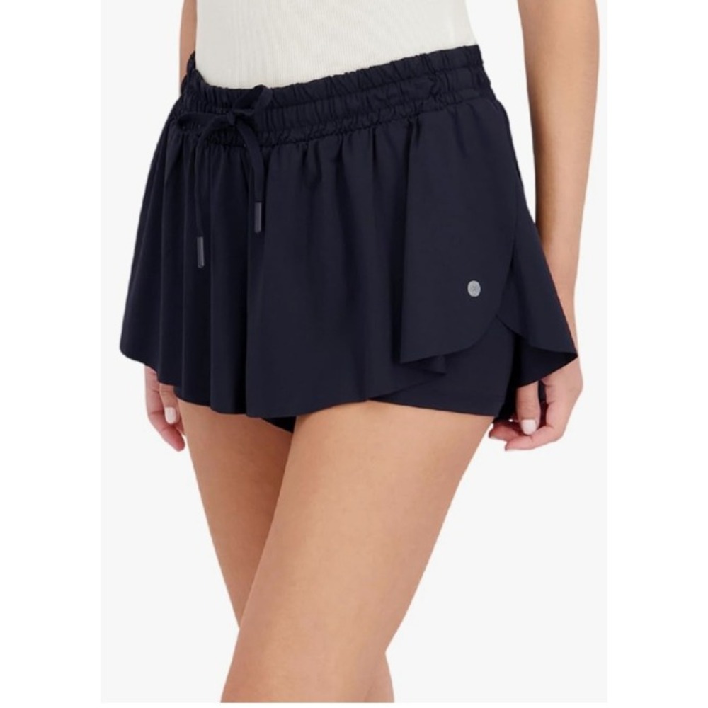 Harmony and Balance Womens XL Black Flowy 2 in 1 Shorts Stretch‎ Workout CHB513